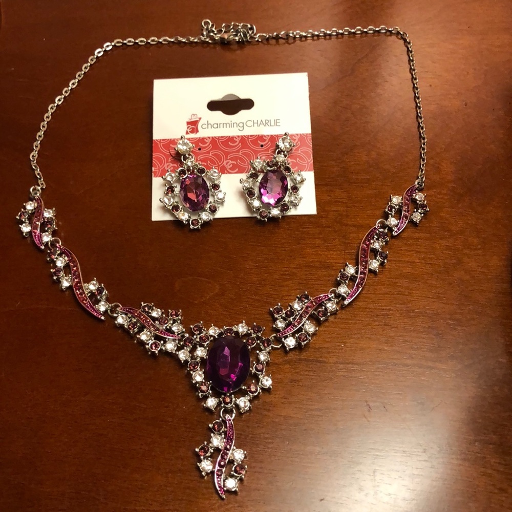 Purple formal jewelry set